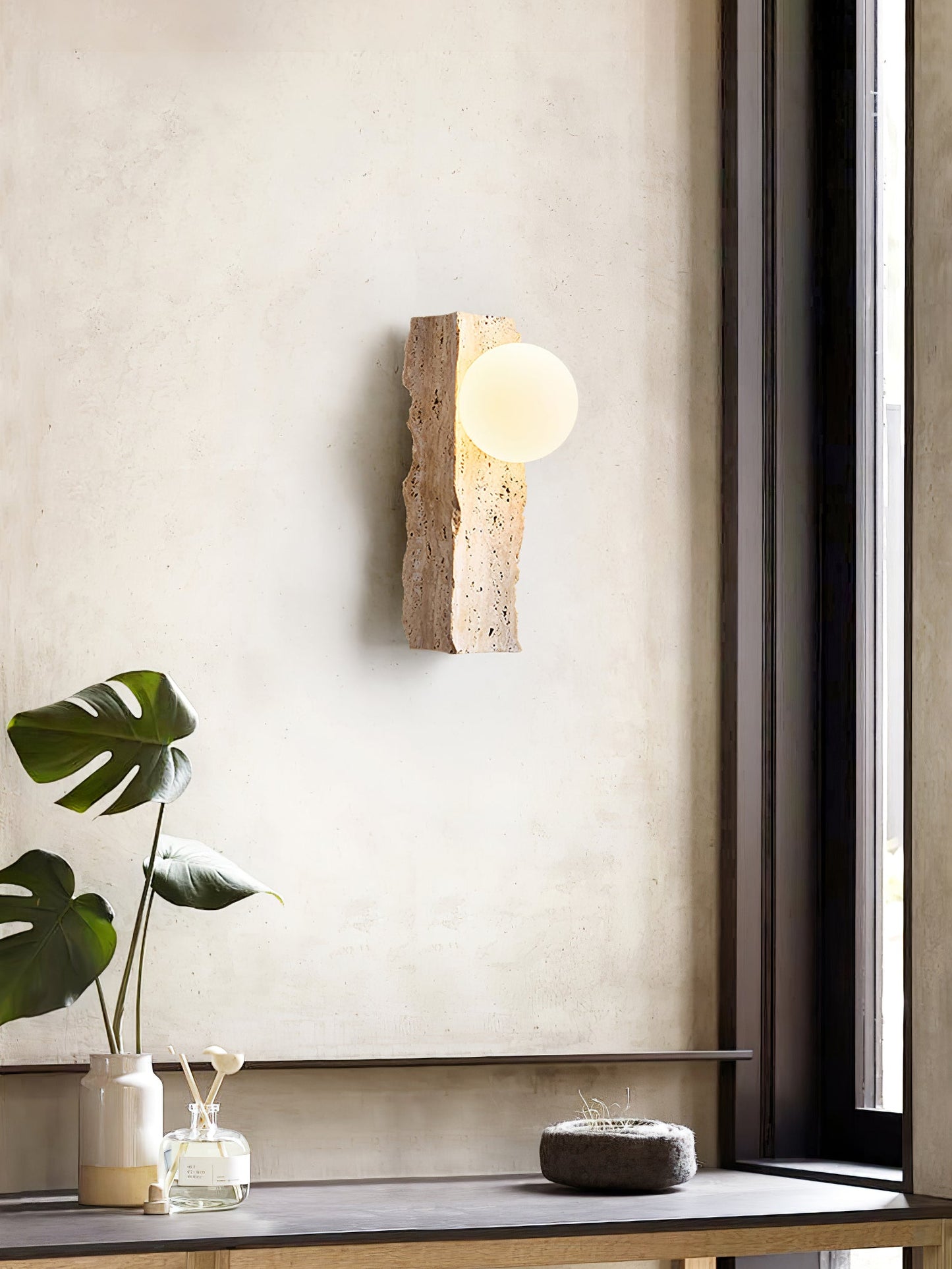 Aureum Wall Sconce - Yellow Travertine LED Indoor Light