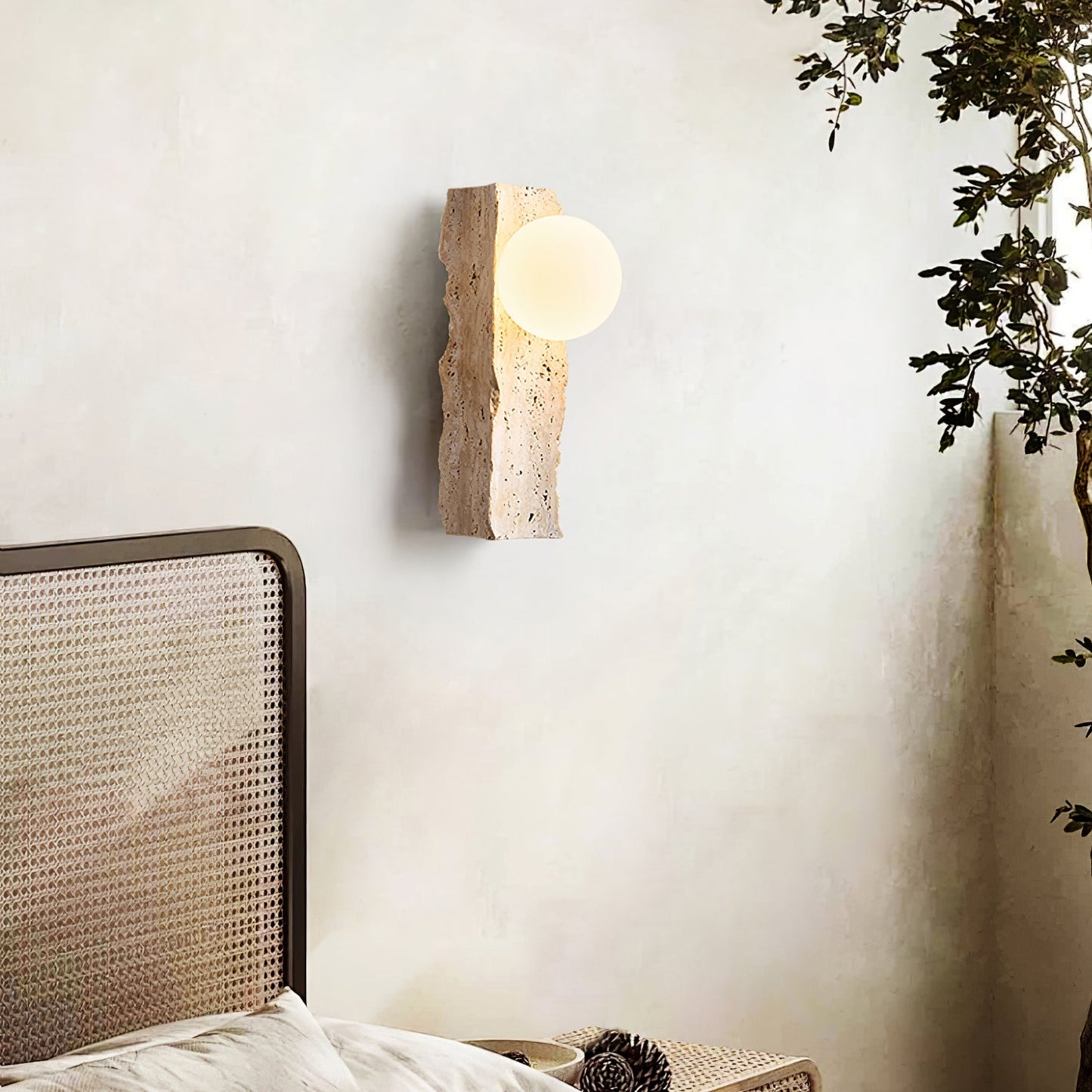 Aureum Wall Sconce - Yellow Travertine LED Indoor Light