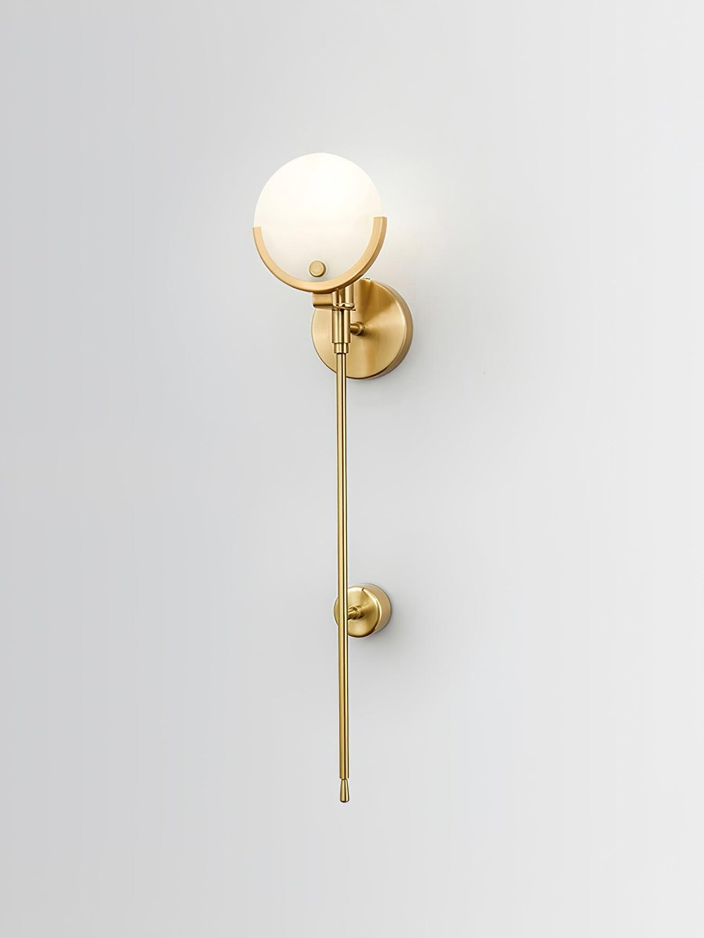Ava Brass Wall Lamp with Alabaster Shade, LED, Indoor