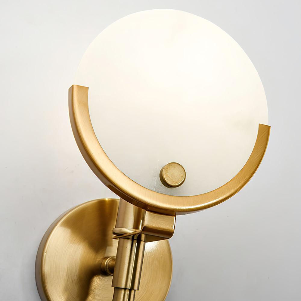 Ava Brass Wall Lamp with Alabaster Shade, LED, Indoor
