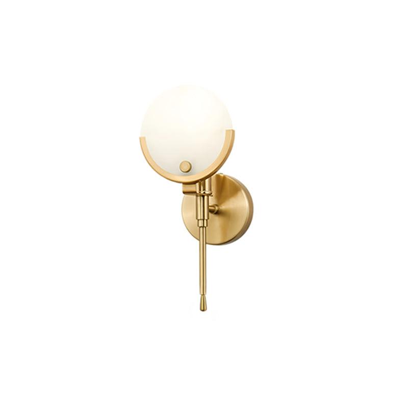 Ava Brass Wall Lamp with Alabaster Shade, LED, Indoor