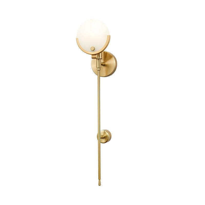 Ava Brass Wall Lamp with Alabaster Shade, LED, Indoor