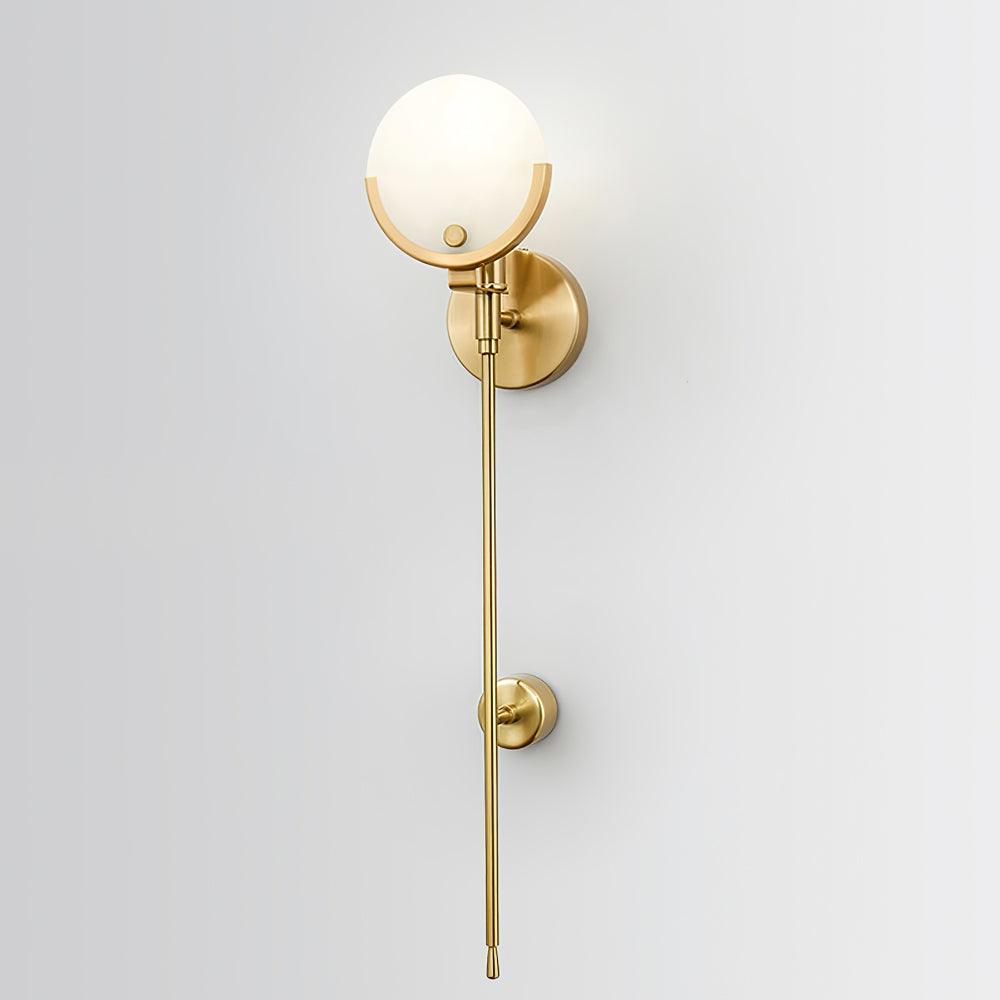 Ava Brass Wall Lamp with Alabaster Shade, LED, Indoor