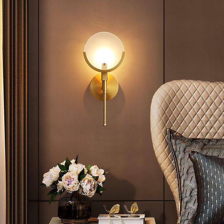 Ava Brass Wall Lamp with Alabaster Shade, LED, Indoor