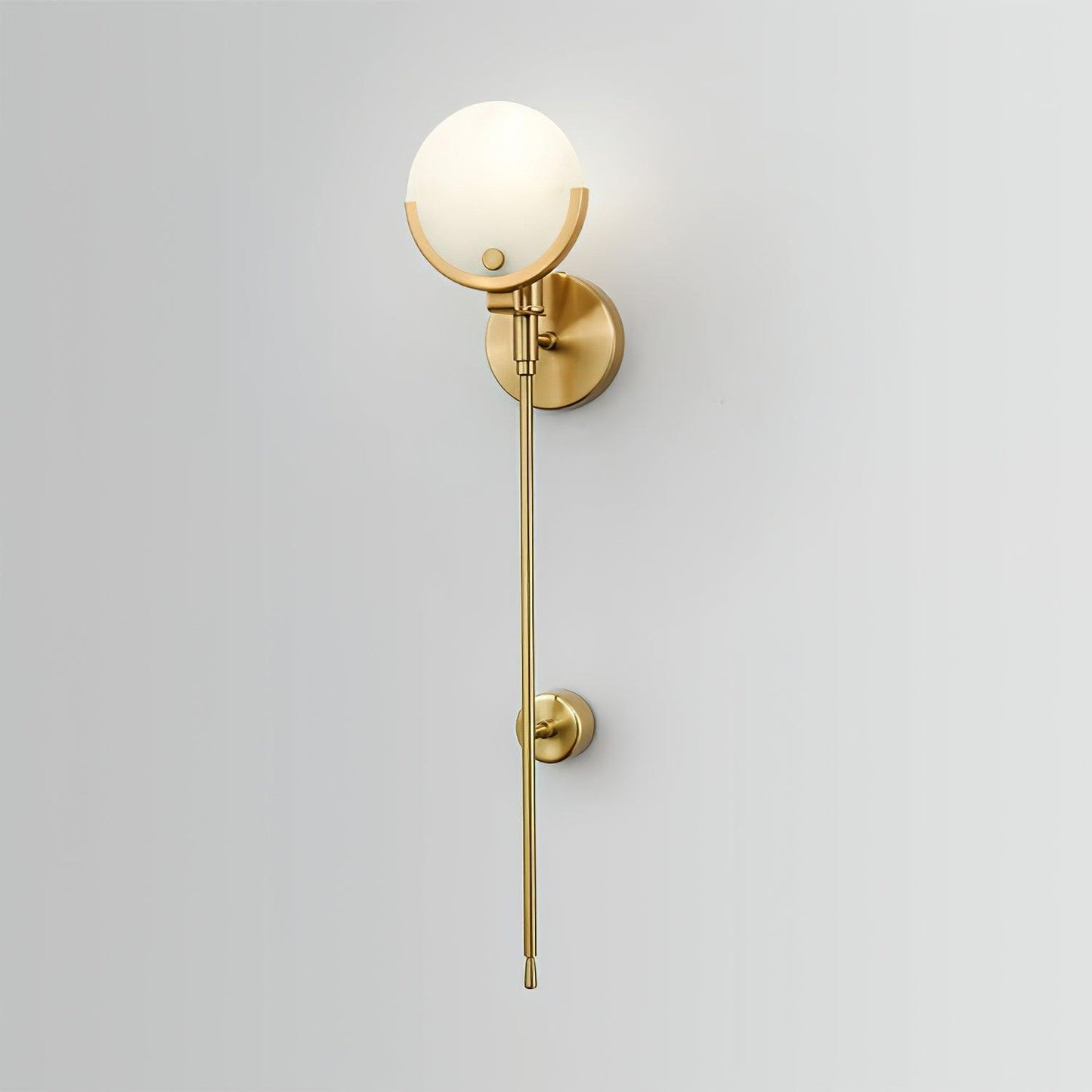 Ava Brass Wall Lamp with Alabaster Shade, LED, Indoor