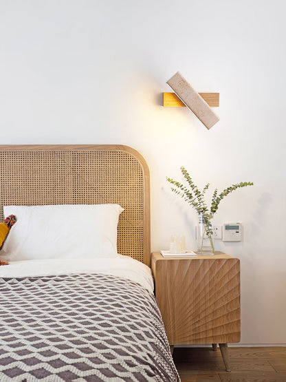 Axis Linear Wall Lamp - LED Wall Light in Yellow Travertine