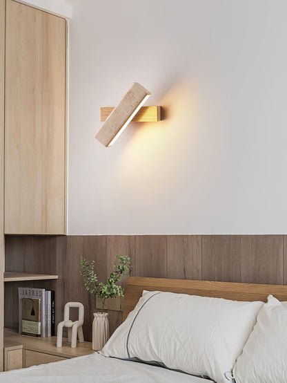 Axis Linear Wall Lamp - LED Wall Light in Yellow Travertine