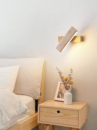 Axis Linear Wall Lamp - LED Wall Light in Yellow Travertine