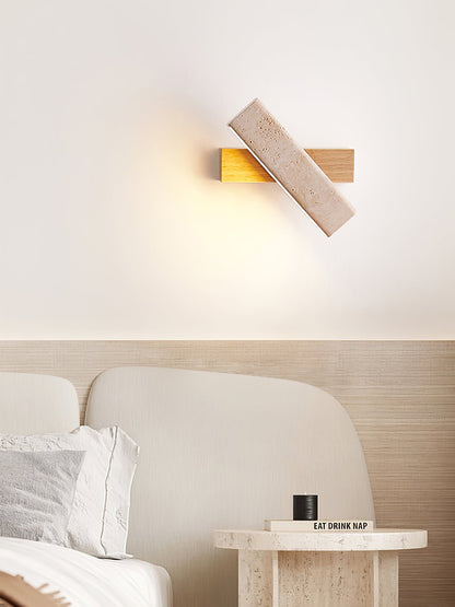 Axis Linear Wall Lamp - LED Wall Light in Yellow Travertine