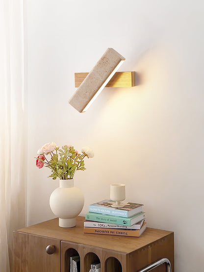 Axis Linear Wall Lamp - LED Wall Light in Yellow Travertine
