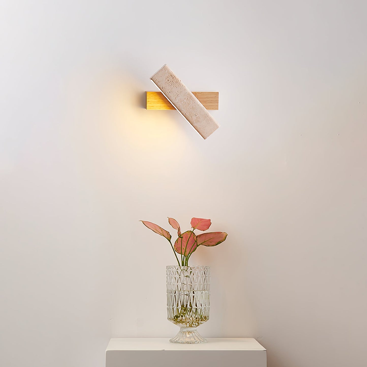 Axis Linear Wall Lamp - LED Wall Light in Yellow Travertine