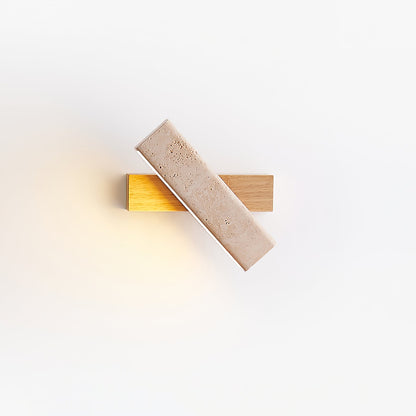Axis Linear Wall Lamp - LED Wall Light in Yellow Travertine