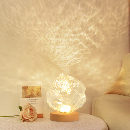 Modern Art Deco Trapezoidal Plastic Glass LED Table Lamp