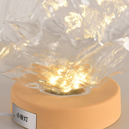 Modern Art Deco Trapezoidal Plastic Glass LED Table Lamp