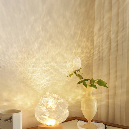Modern Art Deco Trapezoidal Plastic Glass LED Table Lamp