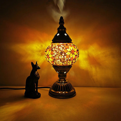 Traditional Tiffany Oval Glass Iron 1-Light Table Lamp for Living Room