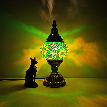 Traditional Tiffany Oval Glass Iron 1-Light Table Lamp for Living Room