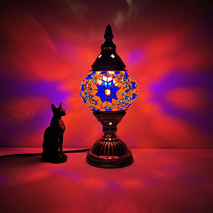 Traditional Tiffany Oval Glass Iron 1-Light Table Lamp for Living Room