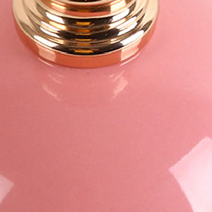 Modern Art Deco Orb Base Fabric Shade Ceramic 1-Light Table Lamp for Bedroom