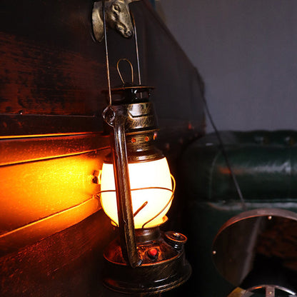Traditional Vintage Round Horse Lamp Iron Acrylic LED Table Lamp for Living Room