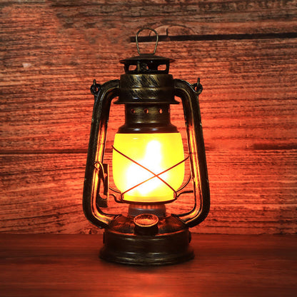 Traditional Vintage Round Horse Lamp Iron Acrylic LED Table Lamp for Living Room