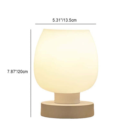 Modern Minimalist Round Glass Shade Iron Base 1-Light Table Lamp for Bedroom