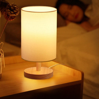 Traditional Japanese Cylinder Fabric 1-Light Table Lamp