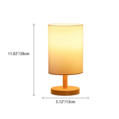 Traditional Japanese Cylinder Fabric 1-Light Table Lamp