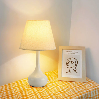 Contemporary Nordic Drum Iron Fabric 1-Light Table Lamp