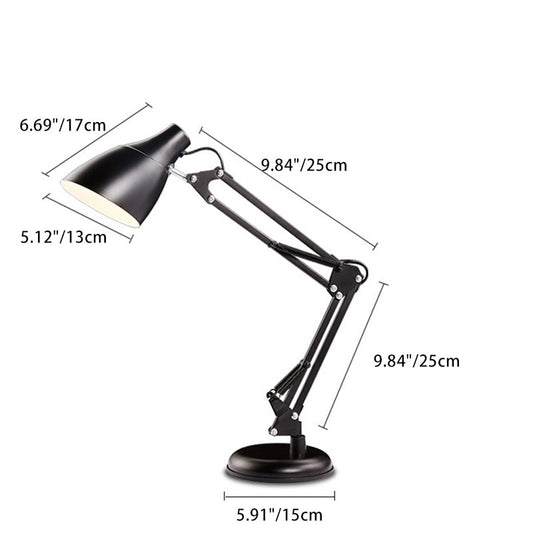 Modern Minimalist Foldable Round Base Iron 1-Light Desk Lamp