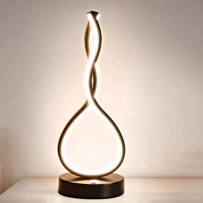 Modern Minimalist LED Table Lamp - Elliptical Design, Black