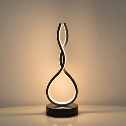 Modern Minimalist LED Table Lamp - Elliptical Design, Black
