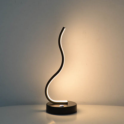 Modern Minimalist LED Table Lamp - Elliptical Design, Black