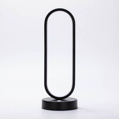 Modern Minimalist LED Table Lamp - Elliptical Design, Black