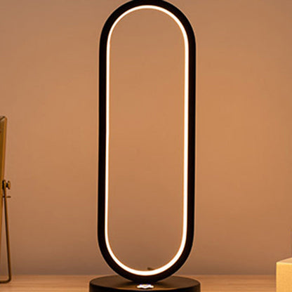 Modern Minimalist LED Table Lamp - Elliptical Design, Black