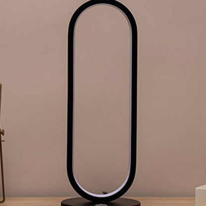 Modern Minimalist LED Table Lamp - Elliptical Design, Black