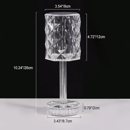 Modern Luxury Rechargeable Cup Shape Rose Shadow PS USB LED Table Lamp for Bedroom