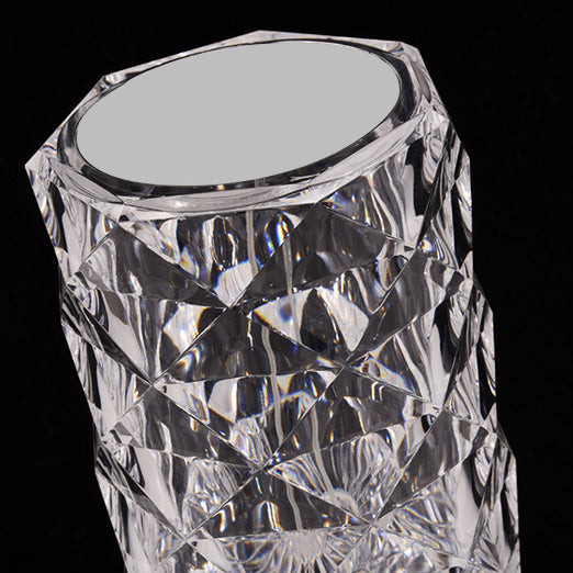 Modern Luxury Rechargeable Cup Shape Rose Shadow PS USB LED Table Lamp for Bedroom