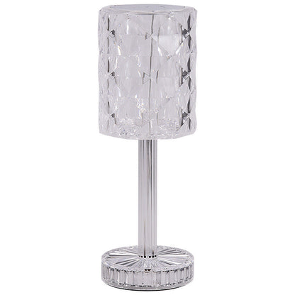 Modern Luxury Rechargeable Cup Shape Rose Shadow PS USB LED Table Lamp for Bedroom