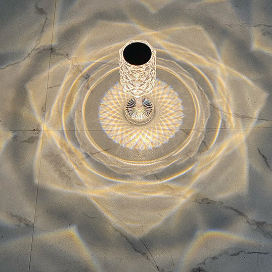 Modern Luxury Rechargeable Cup Shape Rose Shadow PS USB LED Table Lamp for Bedroom