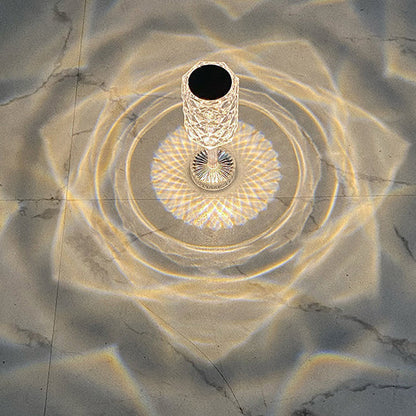 Modern Luxury Rechargeable Cup Shape Rose Shadow PS USB LED Table Lamp for Bedroom