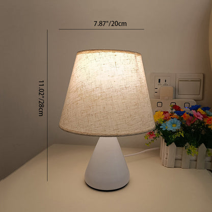 Modern Minimalist Round Tapered Iron Fabric Table Lamp