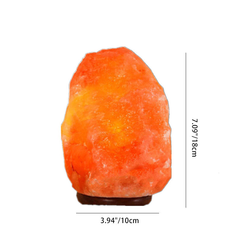Contemporary Creative Rocky Disc Base Natural Stone Salt Lamp 1-Light Table Lamp for Bedroom