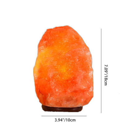 Contemporary Creative Rocky Disc Base Natural Stone Salt Lamp 1-Light Table Lamp for Bedroom