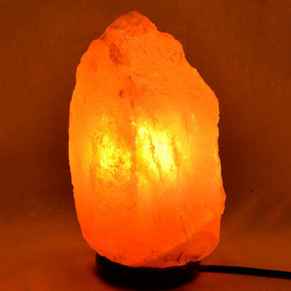Contemporary Creative Rocky Disc Base Natural Stone Salt Lamp 1-Light Table Lamp for Bedroom