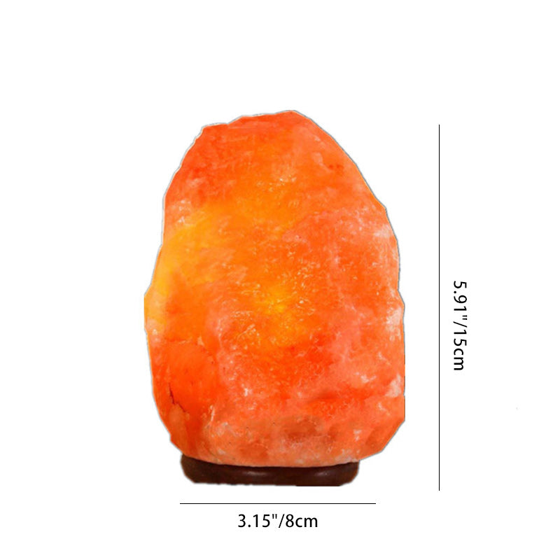Contemporary Creative Rocky Disc Base Natural Stone Salt Lamp 1-Light Table Lamp for Bedroom