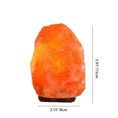 Contemporary Creative Rocky Disc Base Natural Stone Salt Lamp 1-Light Table Lamp for Bedroom