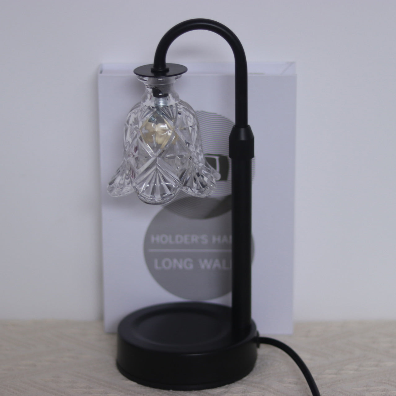 Contemporary Scandinavian Floral Disc Base Iron Wood Glass 1-Light Table Lamp for Bedroom