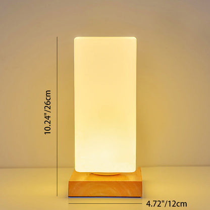 Contemporary Scandinavian Rectangular Cylinder LED Table Lamp for Bedroom