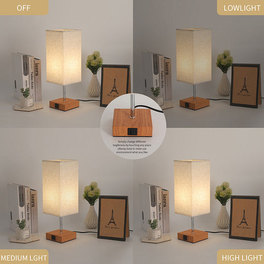 Contemporary Simplicity Fabric Cube Shade 1-Light Table Lamp for Bedroom